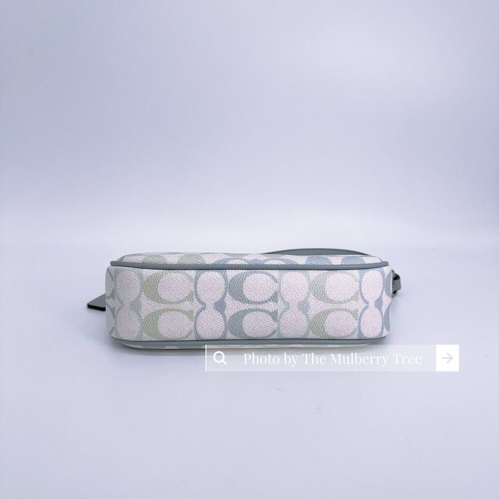 Coach CDW29 Nolita 19 In Pretty Signature Canvas Chalk Blue Wristlet Purse Bag - Picture 5 of 8